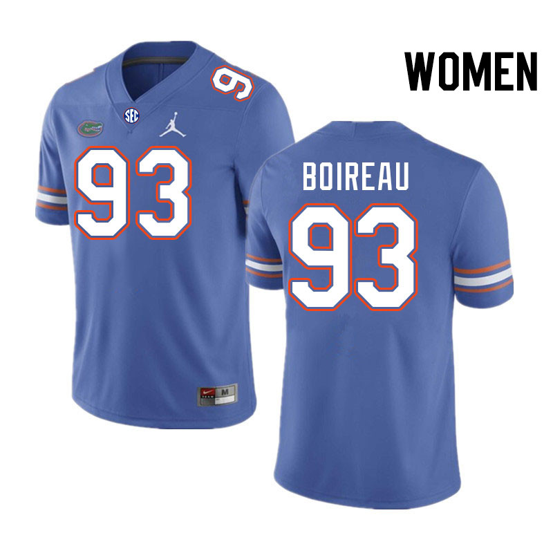 Women #93 Michai Boireau Florida Gators College Football Jerseys Stitched-Royal